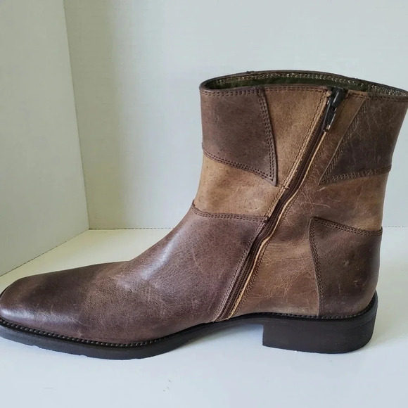 Skechers Collection  Mens Brown Leather Ankle Boots,10 1/2. - Picture 3 of 9
